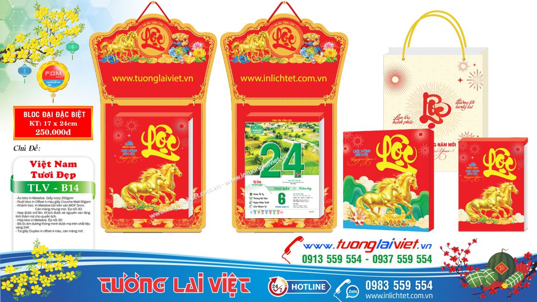 bloc đại 17x24 Chữ Lộc
