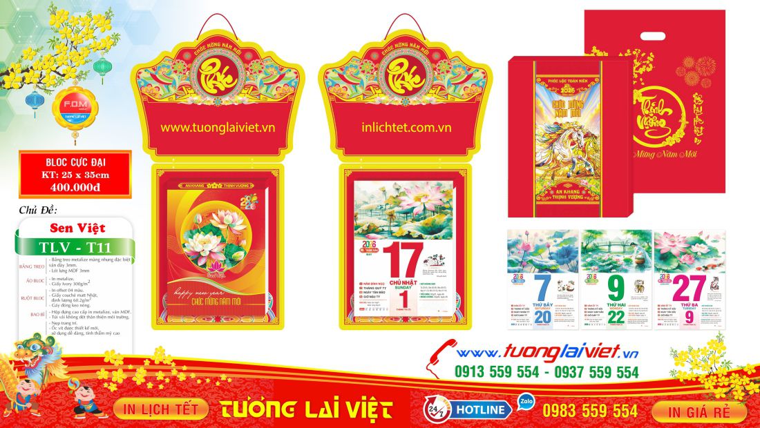 Mẫu Lịch Bloc Siêu Cực Đại 30x40